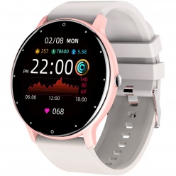 zegarek damski smartwatch - asperia - gt1-8 szary - pełny dotyk 